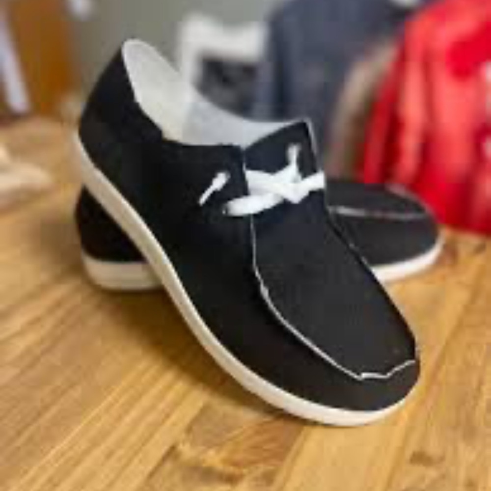 black canvas slip-on shoes women’s size 8